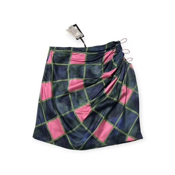 Ahluwalia  Cutout Draped Printed Mini‎ Skirt, UK12/US 8, New with tag - Picture 7 of 15